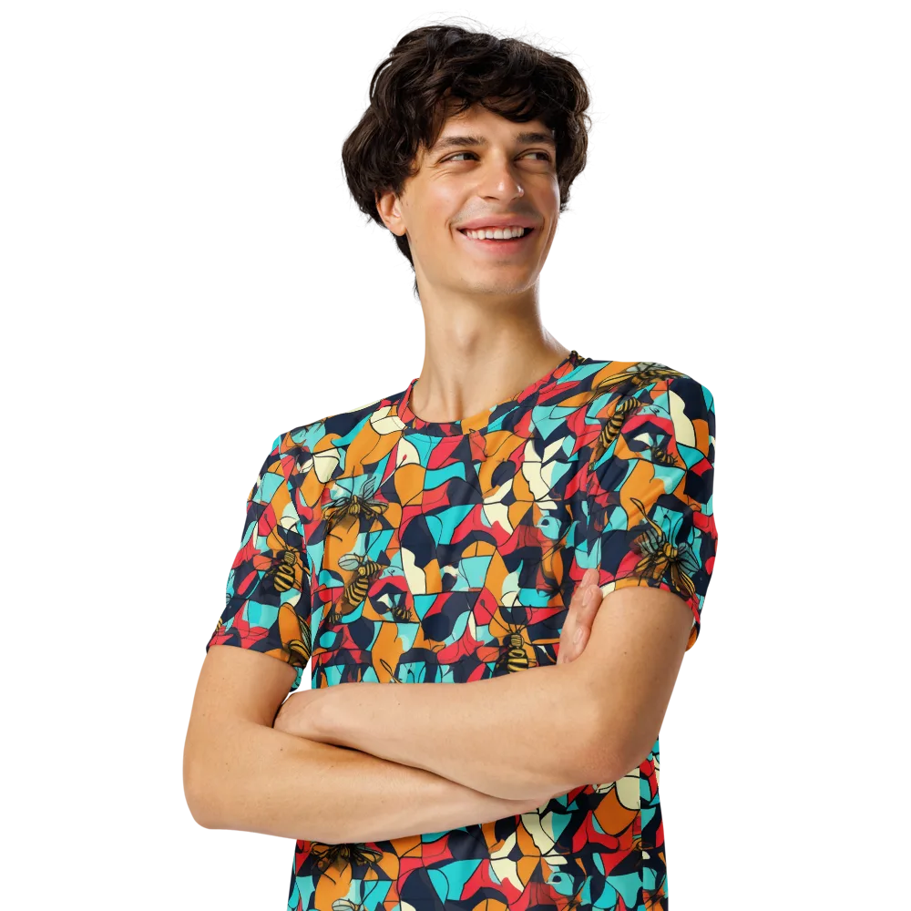 Pollinator Prism on Men's Crew Neck T-Shirt — Left Front