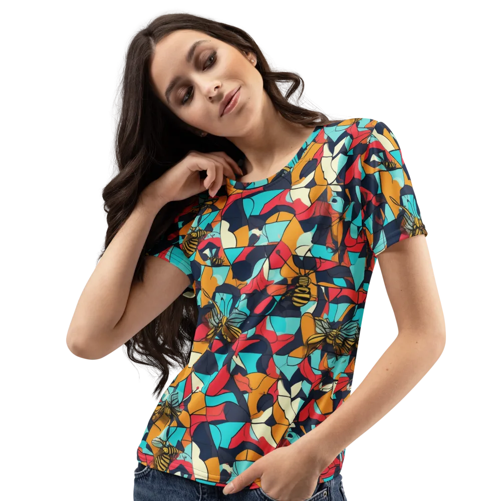 Pollinator Prism on Women's Crew Neck T-Shirt — Left Front