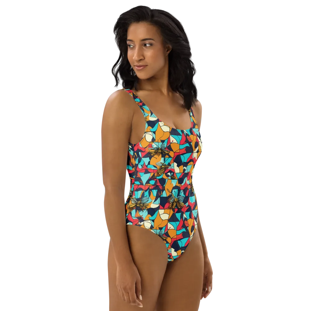 Pollinator Prism on One-Piece Swimsuit — Right