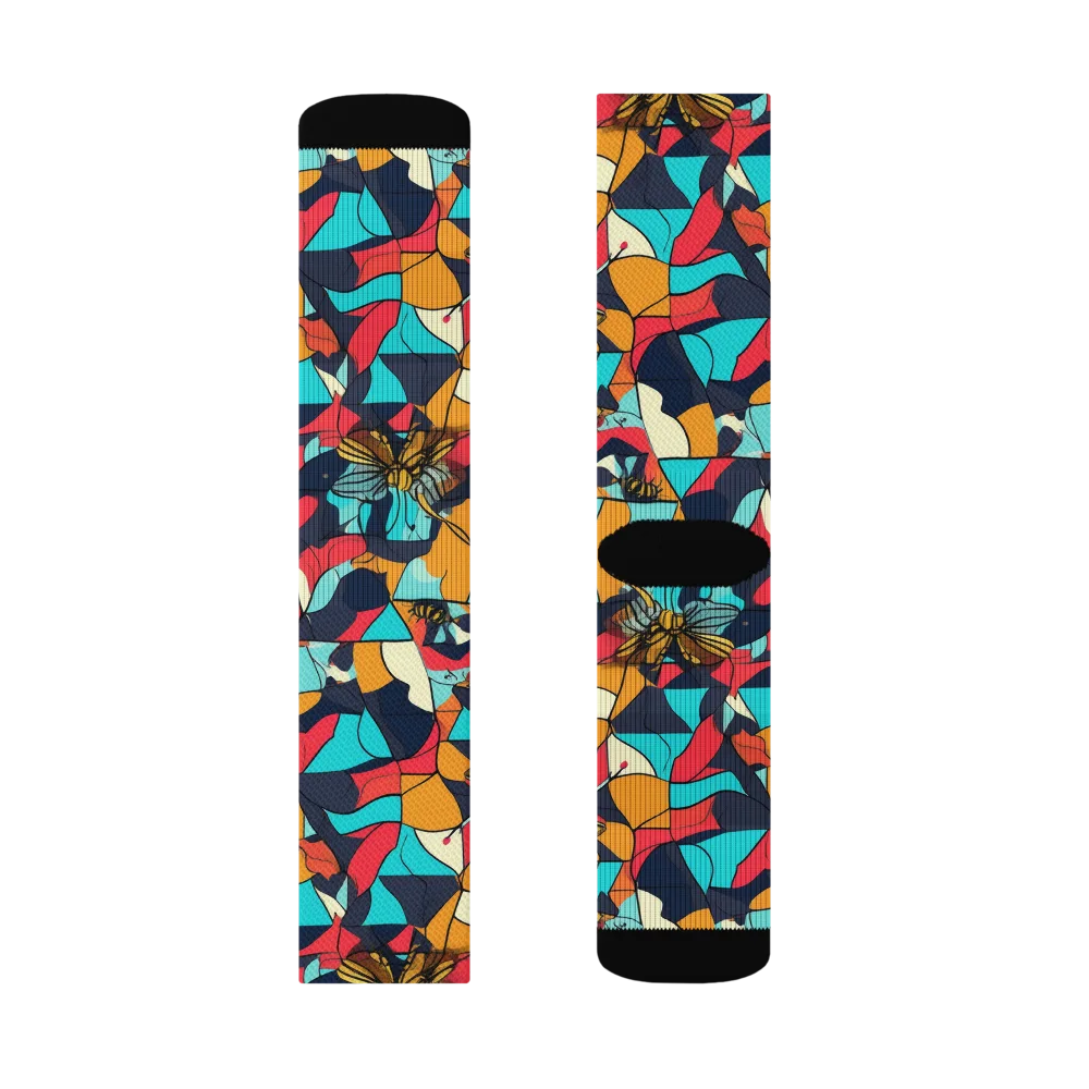 Pollinator Prism on Socks — Left Sock
