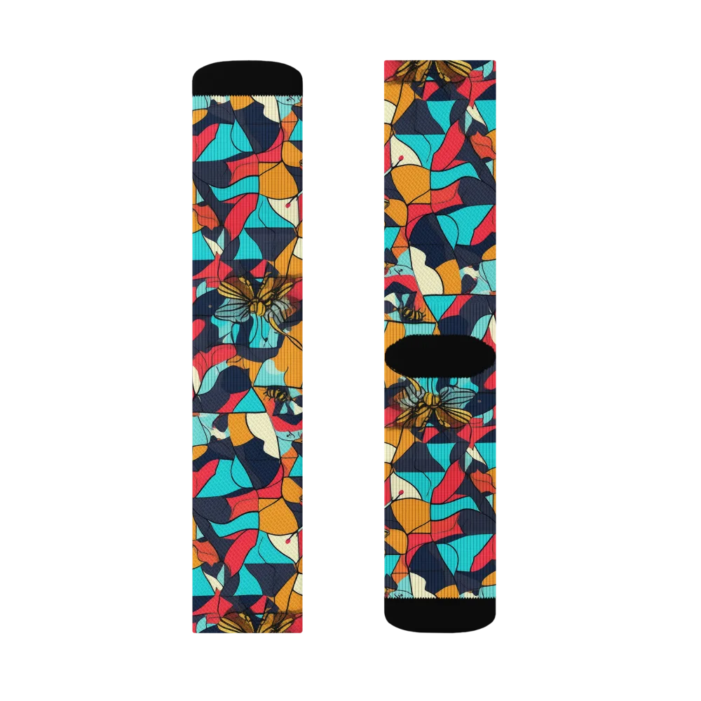 Pollinator Prism on Socks — Right Sock