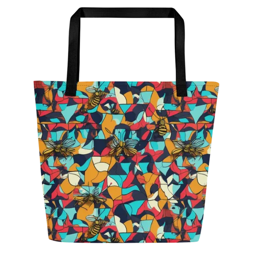 Pollinator Prism on a Large Tote Bag W/ Pocket