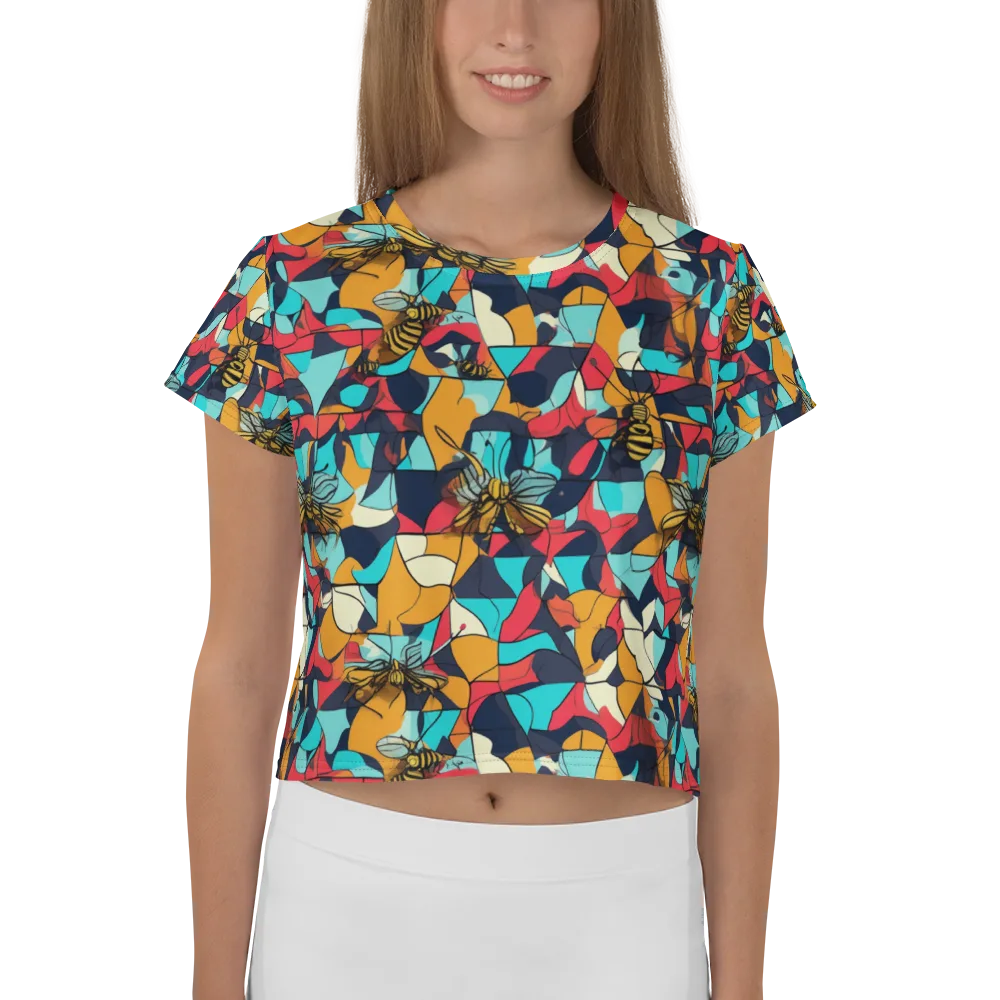 Pollinator Prism on Crop Tee — Front