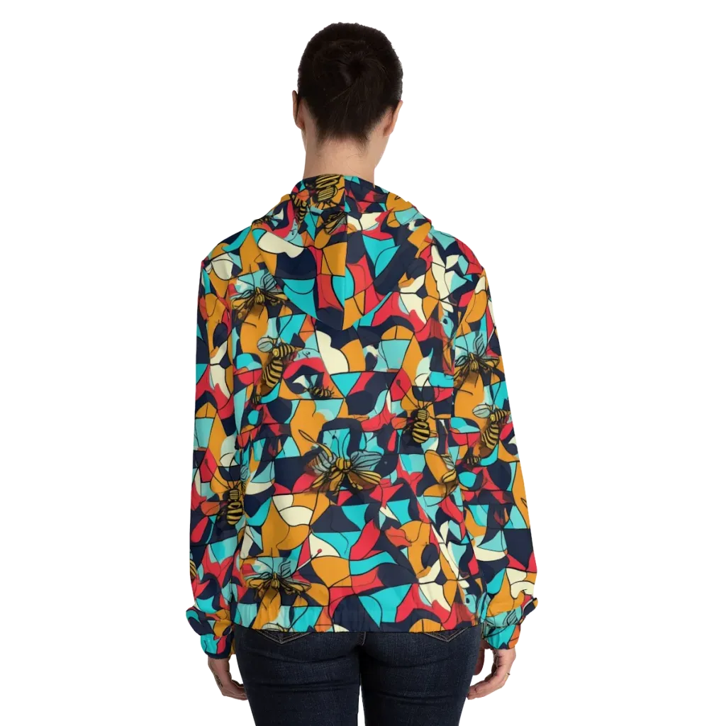 Pollinator Prism on Women's Full-Zip Hoodie — Back On Person