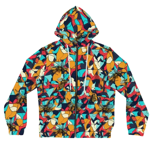 Pollinator Prism on a Women's Full-Zip Hoodie