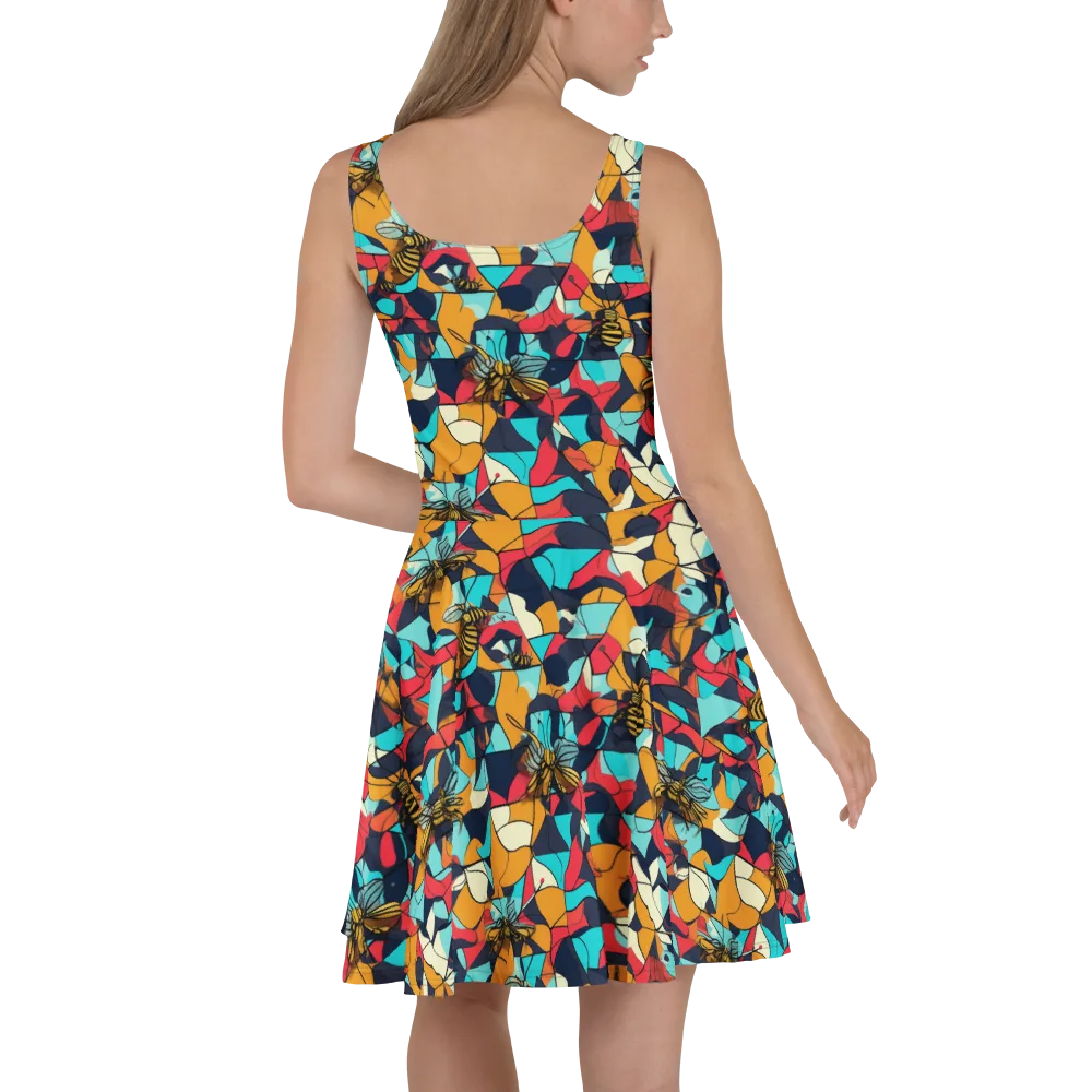 Pollinator Prism on Skater Dress — Back