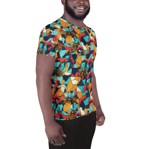 Pollinator Prism on a Men's Athletic T-Shirt
