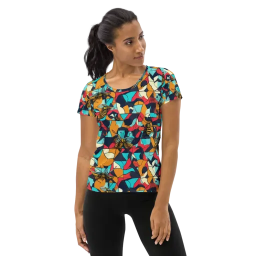 Pollinator Prism on a Women's Athletic T-Shirt
