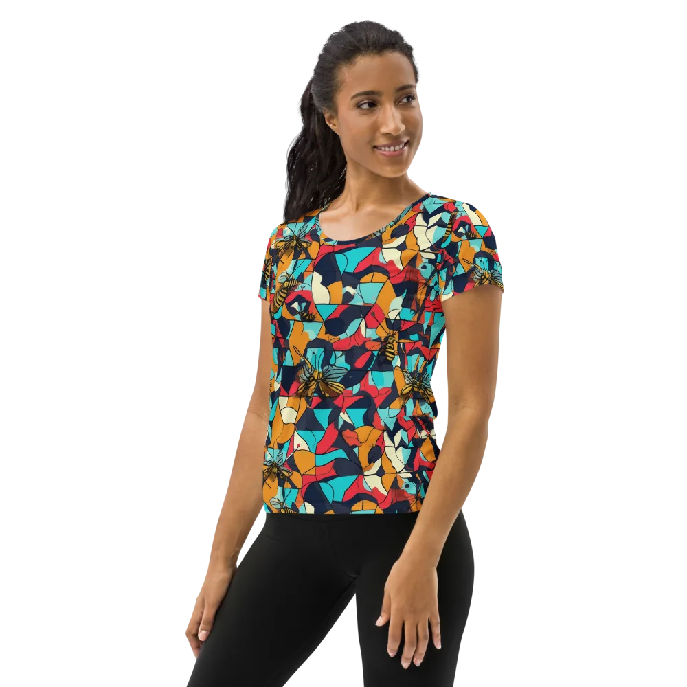 Pollinator Prism on Women's Athletic T-Shirt — Left