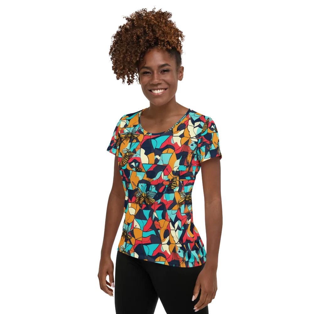 Pollinator Prism on Women's Athletic T-Shirt — Left