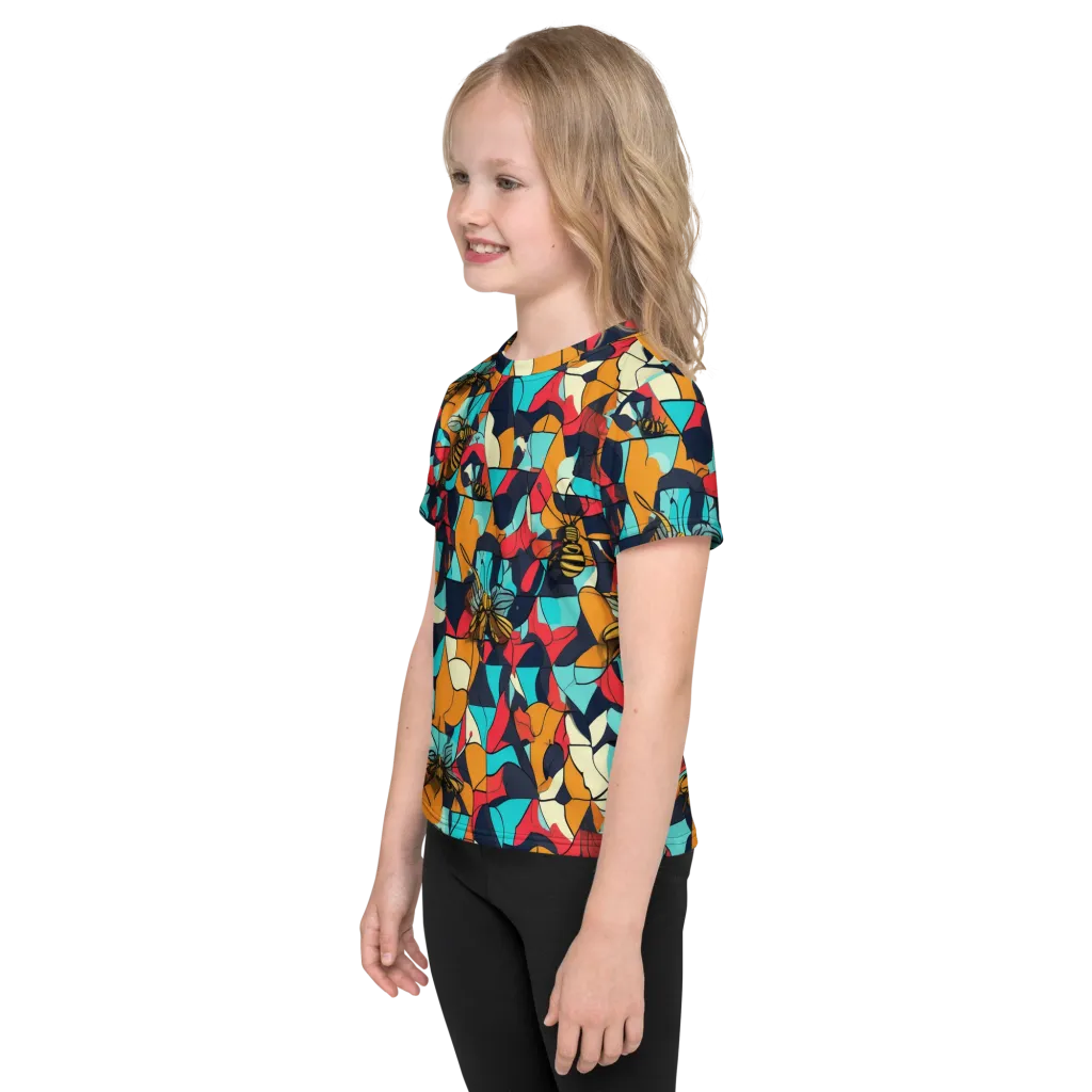 Pollinator Prism on Kids Crew Neck T-Shirt — Left