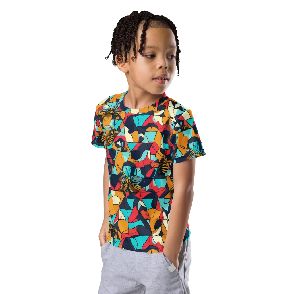 Pollinator Prism on Kids Crew Neck T-Shirt — Left Front