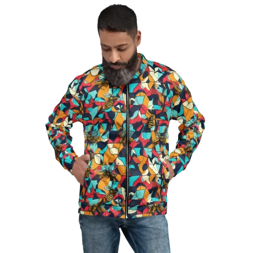 Pollinator Prism on a Bomber Jacket
