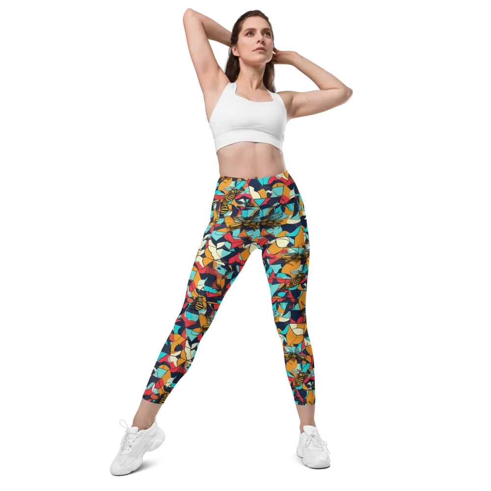 Pollinator Prism on Leggings with Pockets — Front
