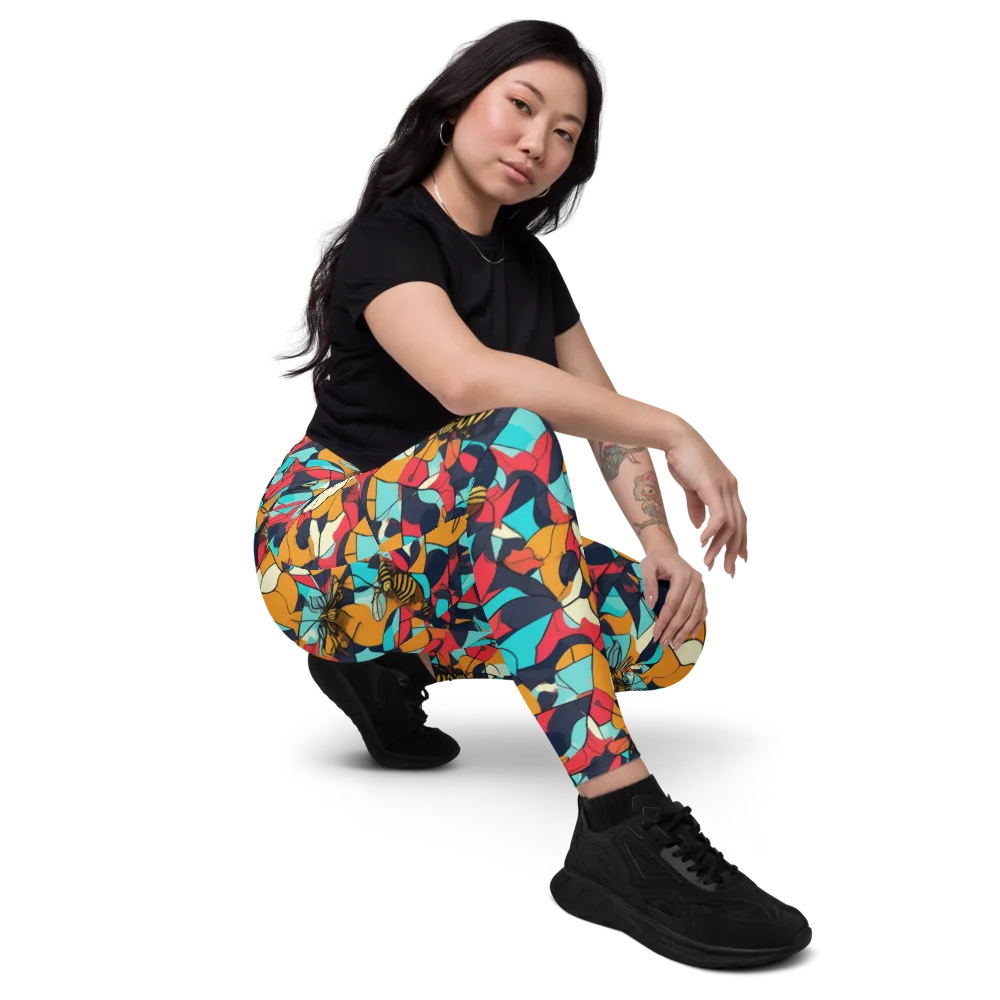 Pollinator Prism on Leggings with Pockets — Right Front