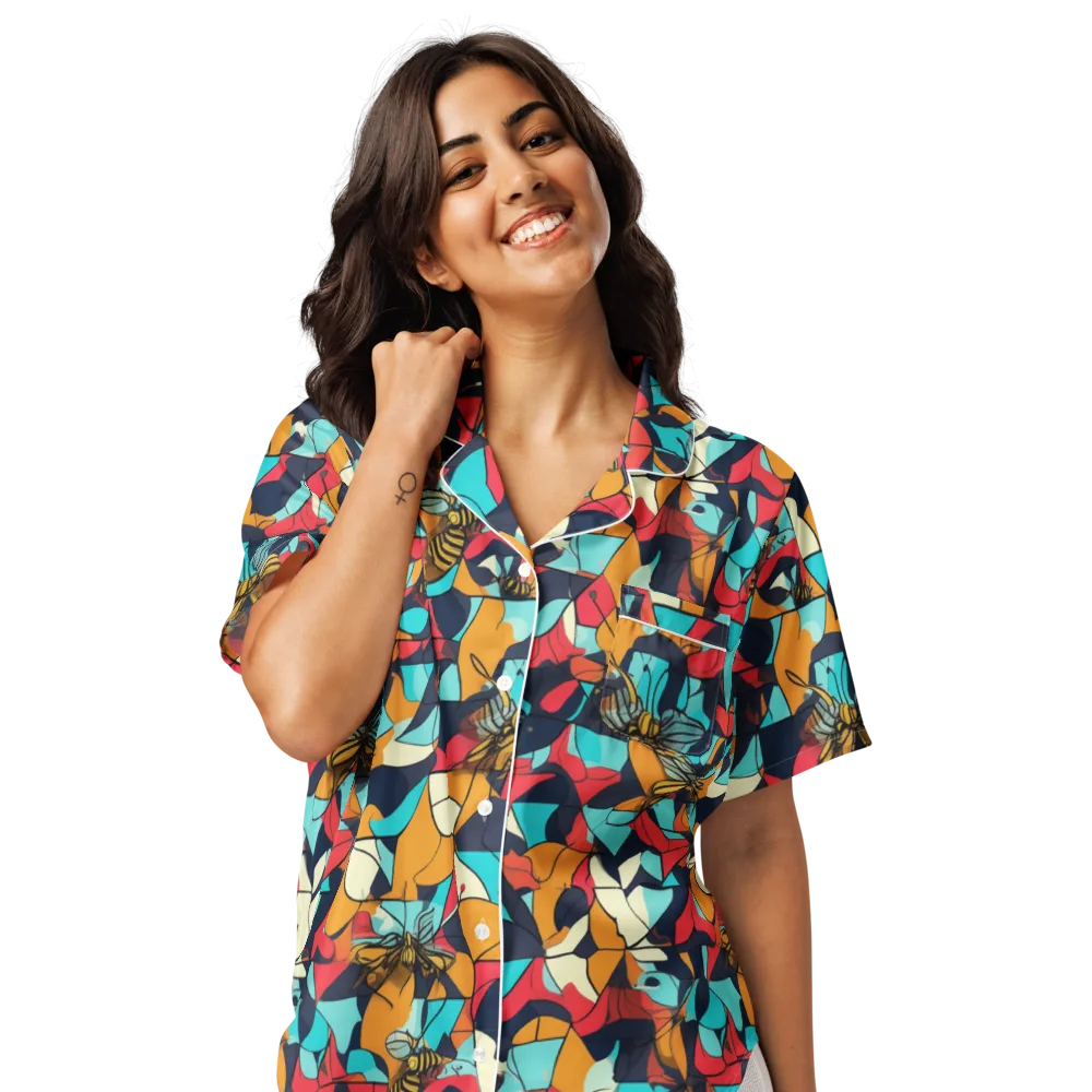 Pollinator Prism on Women's Short Sleeve Pajama Top — Front