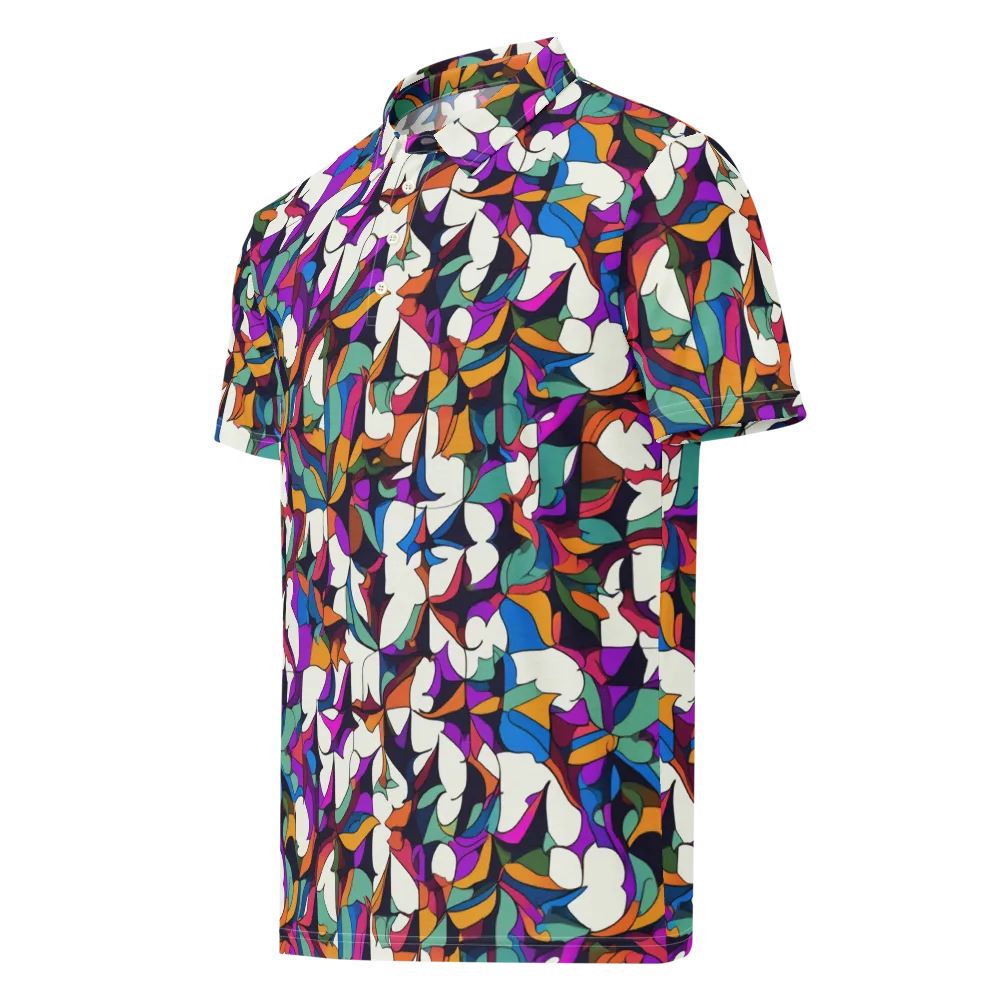 Electric Florilegium on Men's Slim Fit Polo Shirt — Left Front