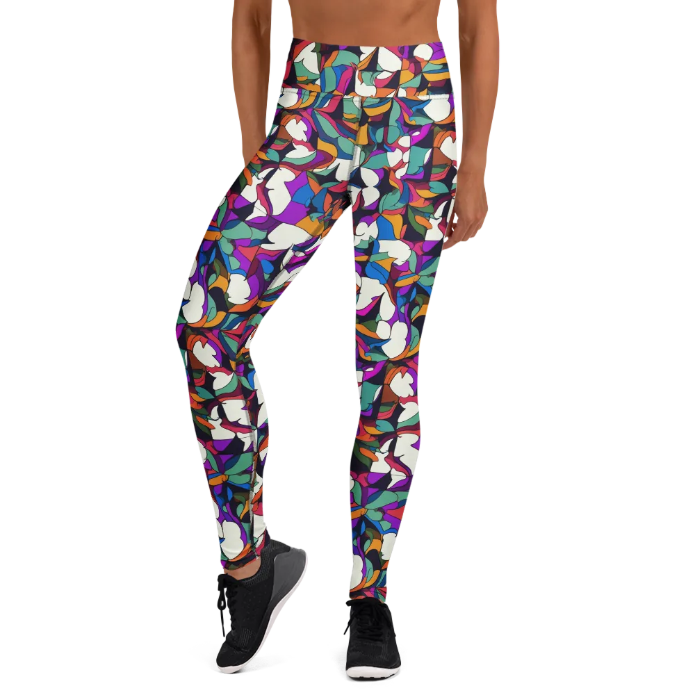 Electric Florilegium on Yoga Leggings — Front