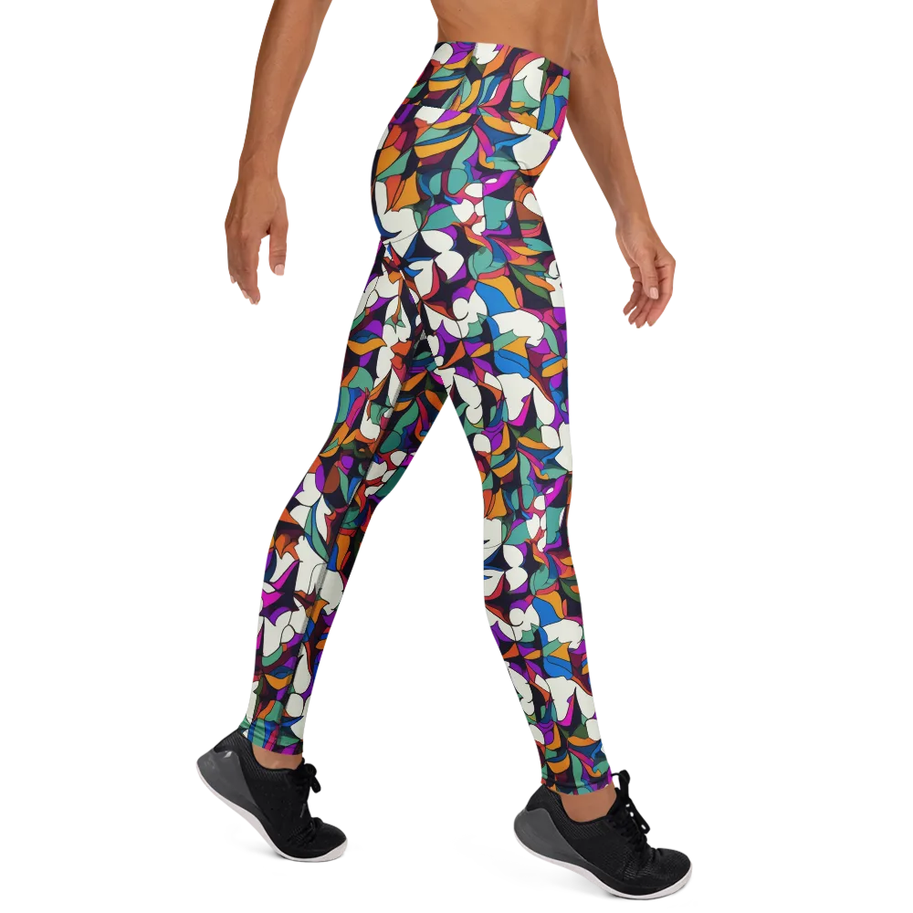 Electric Florilegium on Yoga Leggings — Right