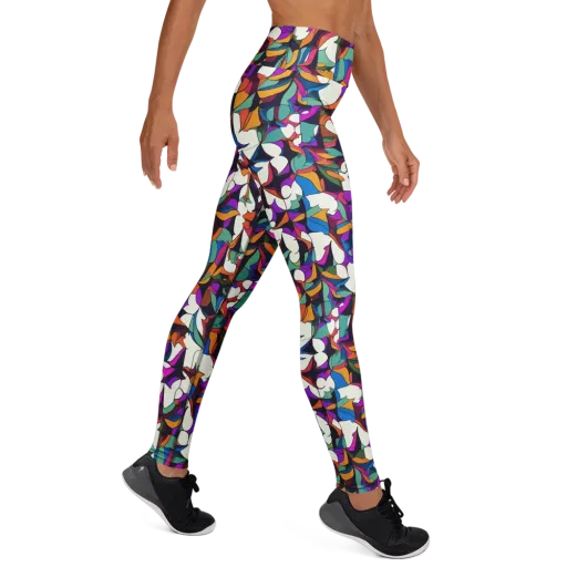 Electric Florilegium on a Yoga Leggings