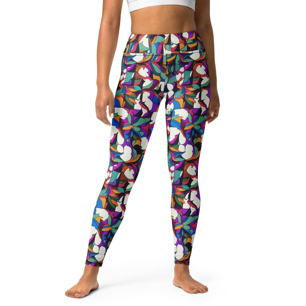 Electric Florilegium on Yoga Leggings — Front