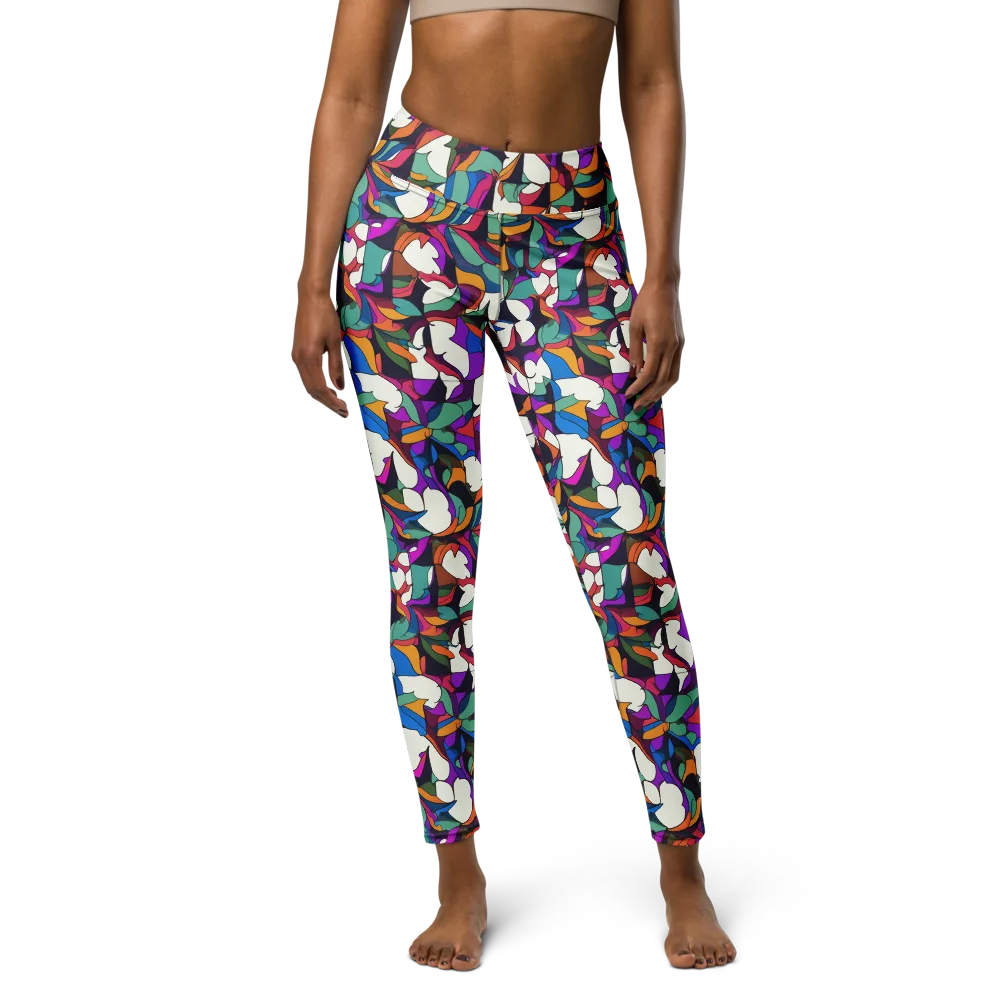 Electric Florilegium on Yoga Leggings — Front