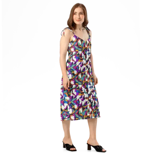 Electric Florilegium on a Slip Dress