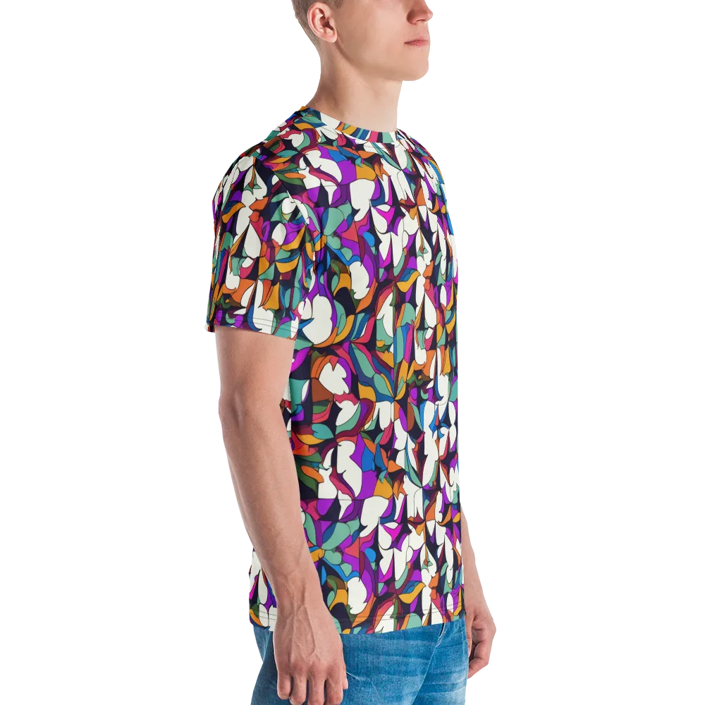 Electric Florilegium on Men's Crew Neck T-Shirt — Right