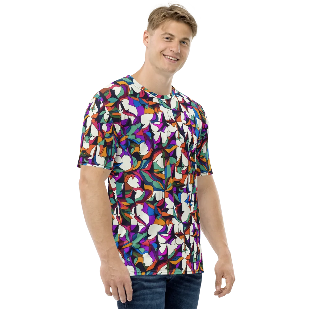 Electric Florilegium on Men's Crew Neck T-Shirt — Right