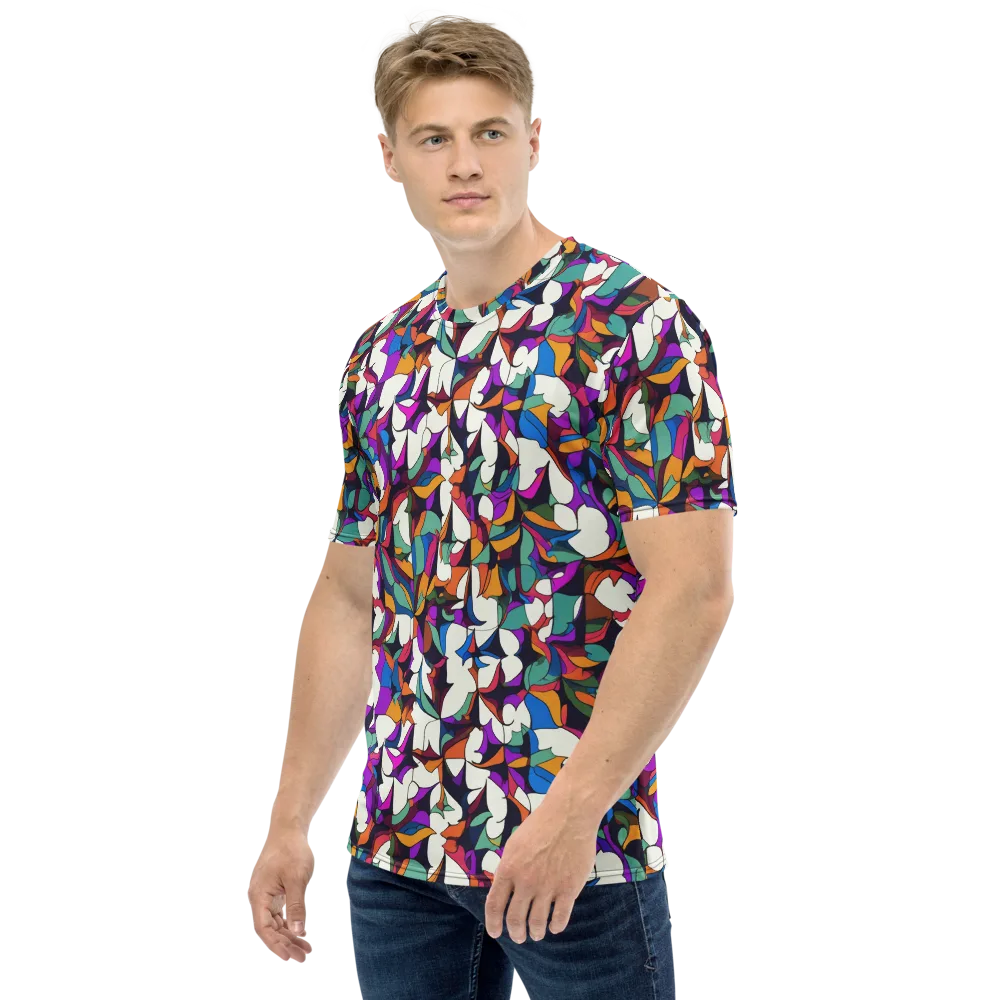 Electric Florilegium on Men's Crew Neck T-Shirt — Left
