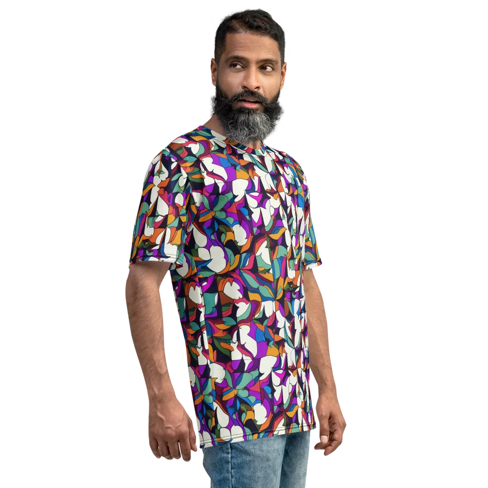 Electric Florilegium on Men's Crew Neck T-Shirt — Right