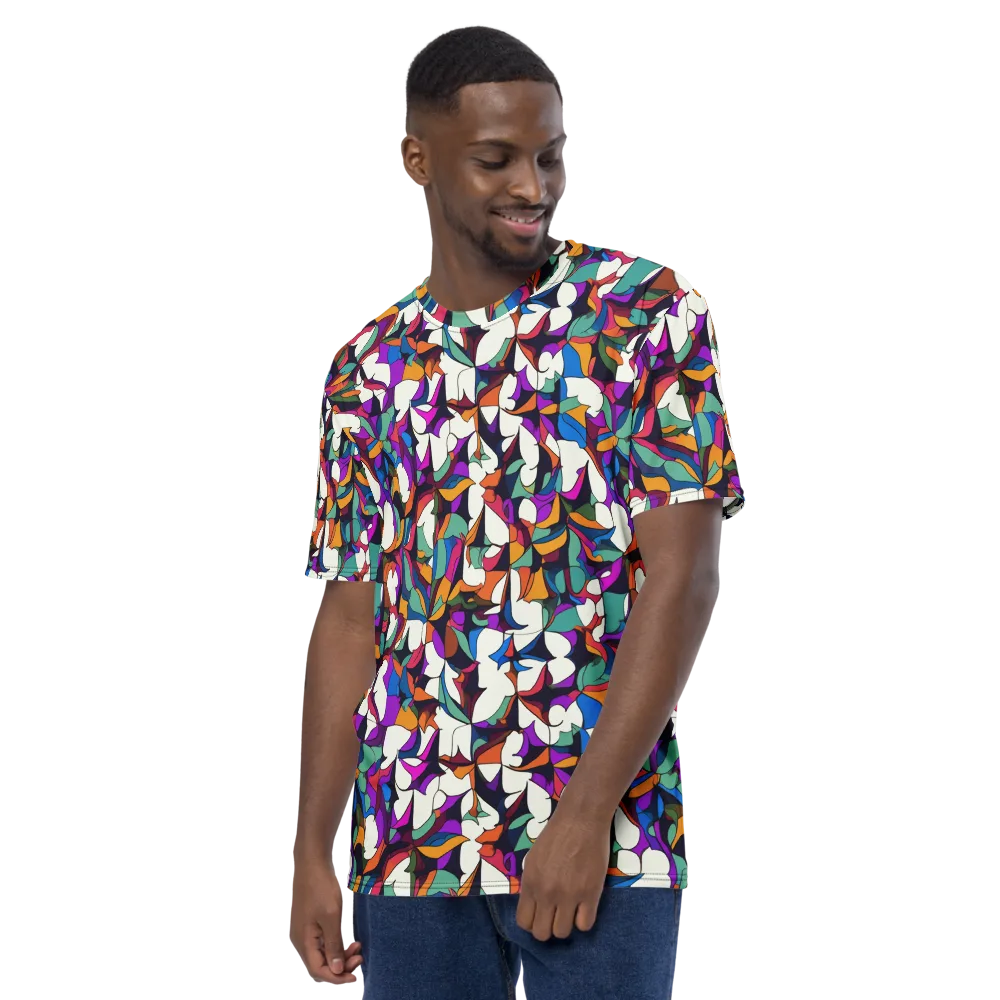Electric Florilegium on Men's Crew Neck T-Shirt — Left