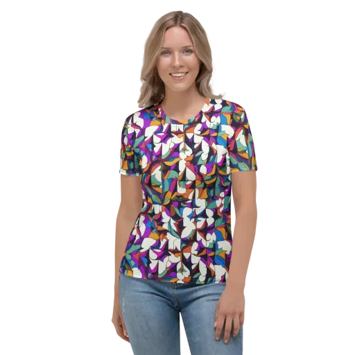 Electric Florilegium on a Women's Crew Neck T-Shirt