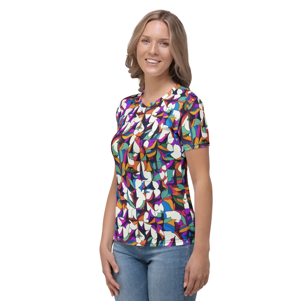 Electric Florilegium on Women's Crew Neck T-Shirt — Left