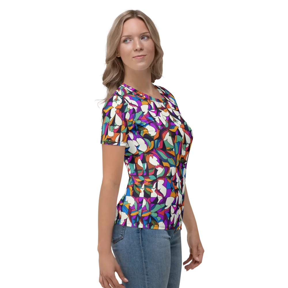 Electric Florilegium on Women's Crew Neck T-Shirt — Right