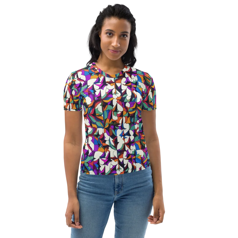 Electric Florilegium on Women's Crew Neck T-Shirt — Front