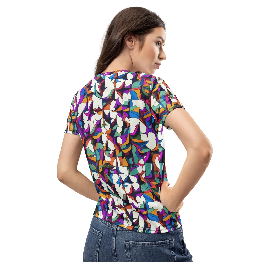 Electric Florilegium on Women's Crew Neck T-Shirt — Back
