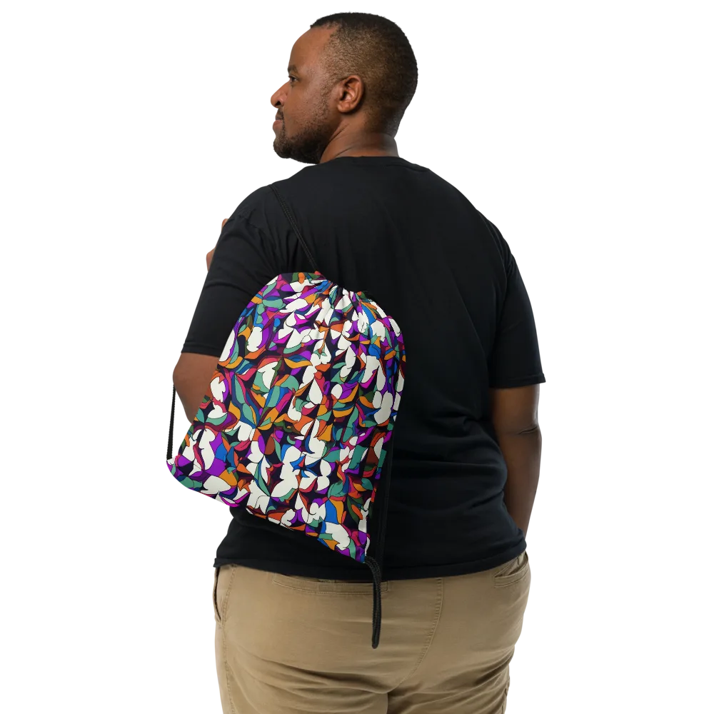 Electric Florilegium on Drawstring Bag — Front