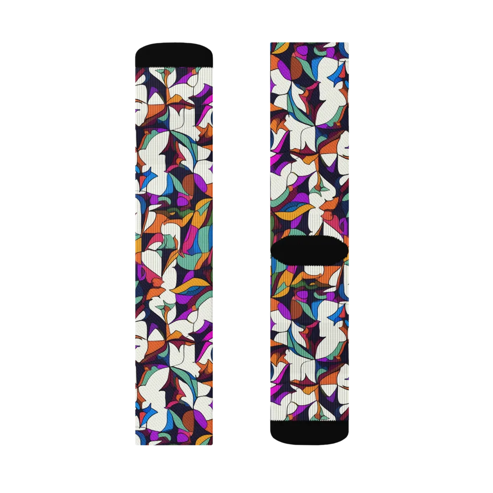 Electric Florilegium on Socks — Left Sock