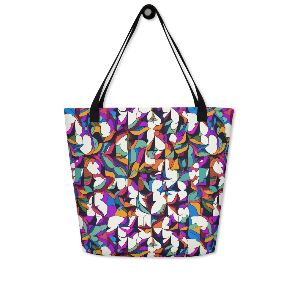 Electric Florilegium on Large Tote Bag W/ Pocket — Front