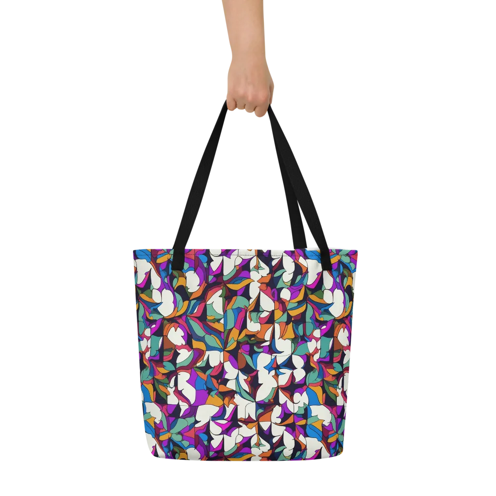 Electric Florilegium on Large Tote Bag W/ Pocket — Front