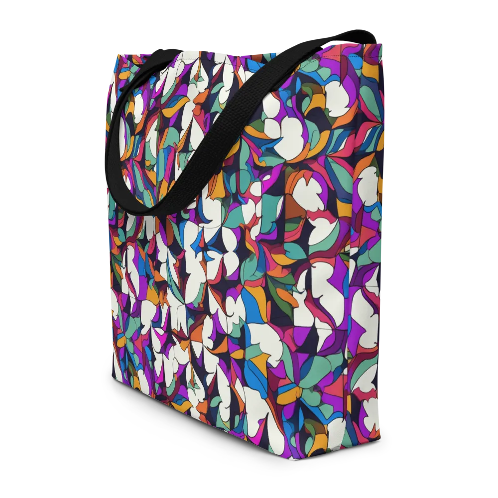 Electric Florilegium on Large Tote Bag W/ Pocket — Front