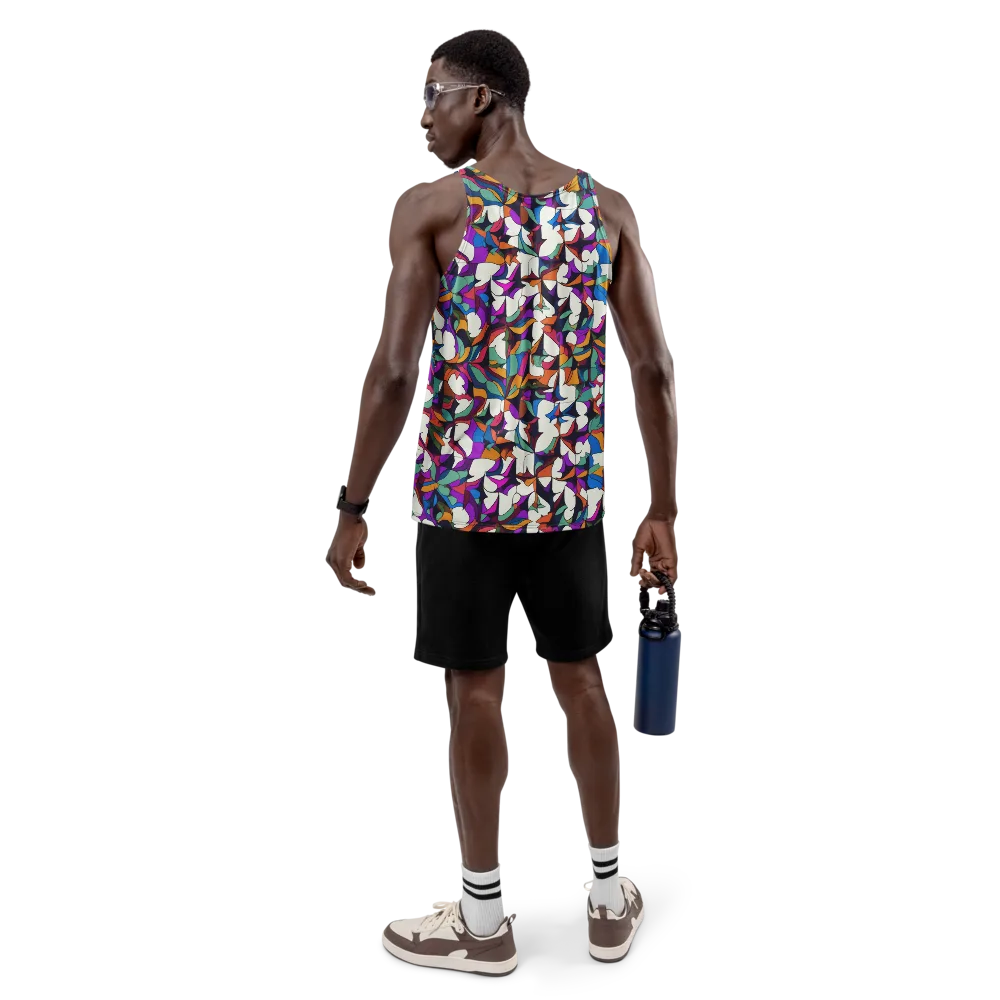 Electric Florilegium on Men's Tank Top — Back