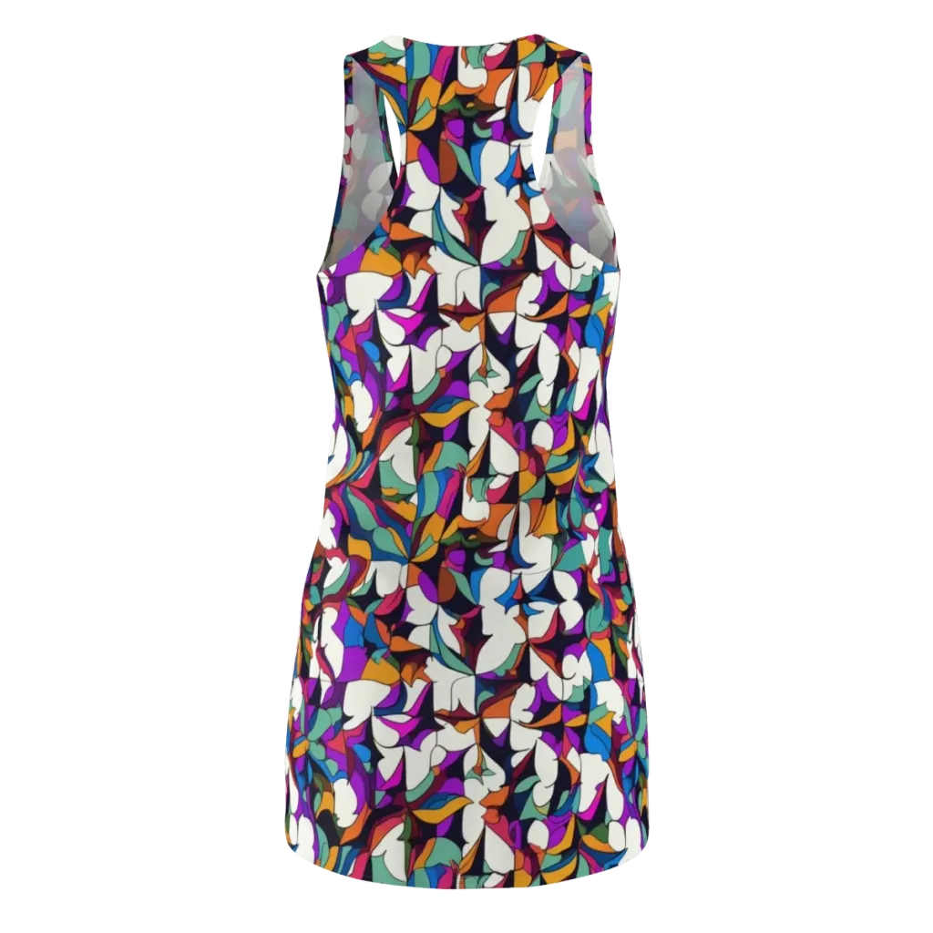 Electric Florilegium on Racerback Dress — Back