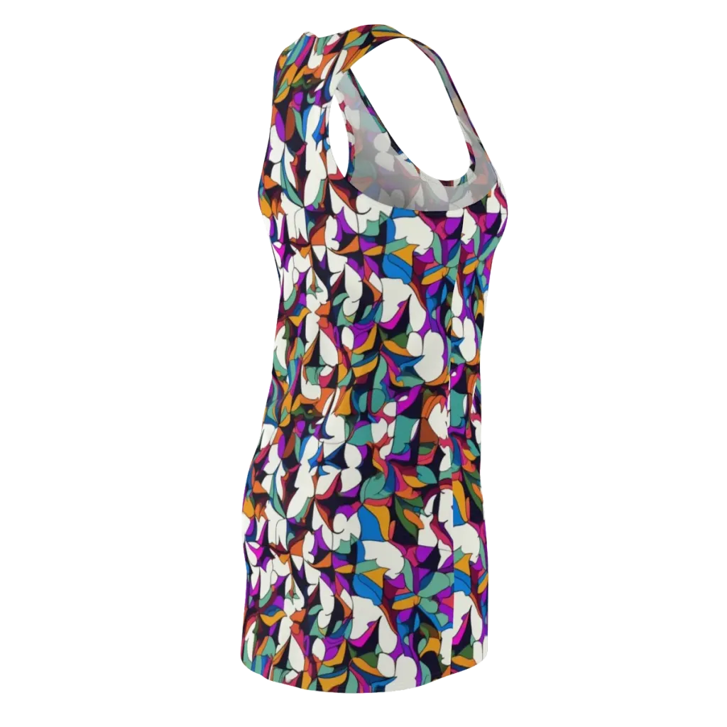 Electric Florilegium on Racerback Dress — Back Side