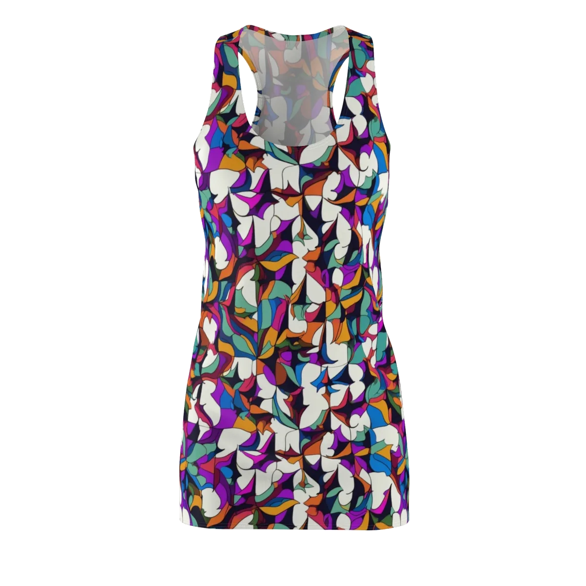 Electric Florilegium on Racerback Dress — Front