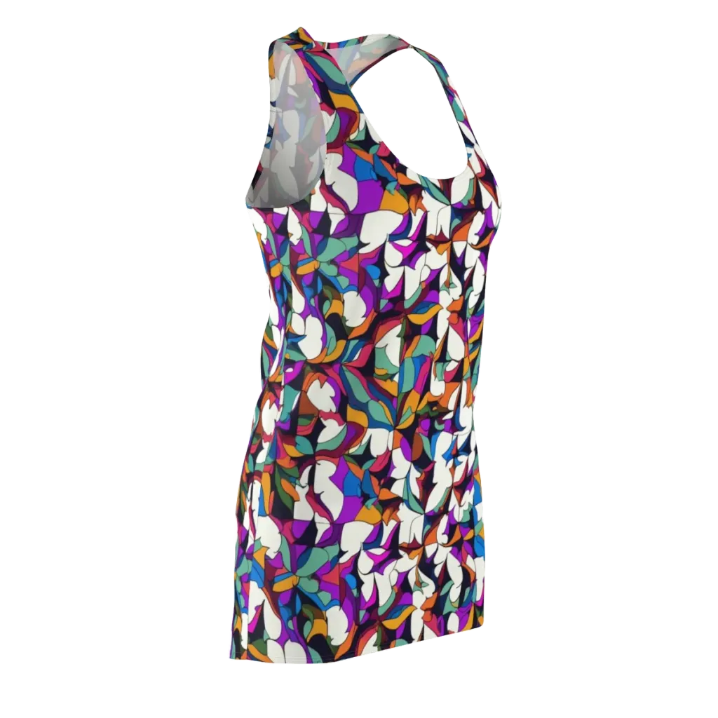 Electric Florilegium on Racerback Dress — Front Side