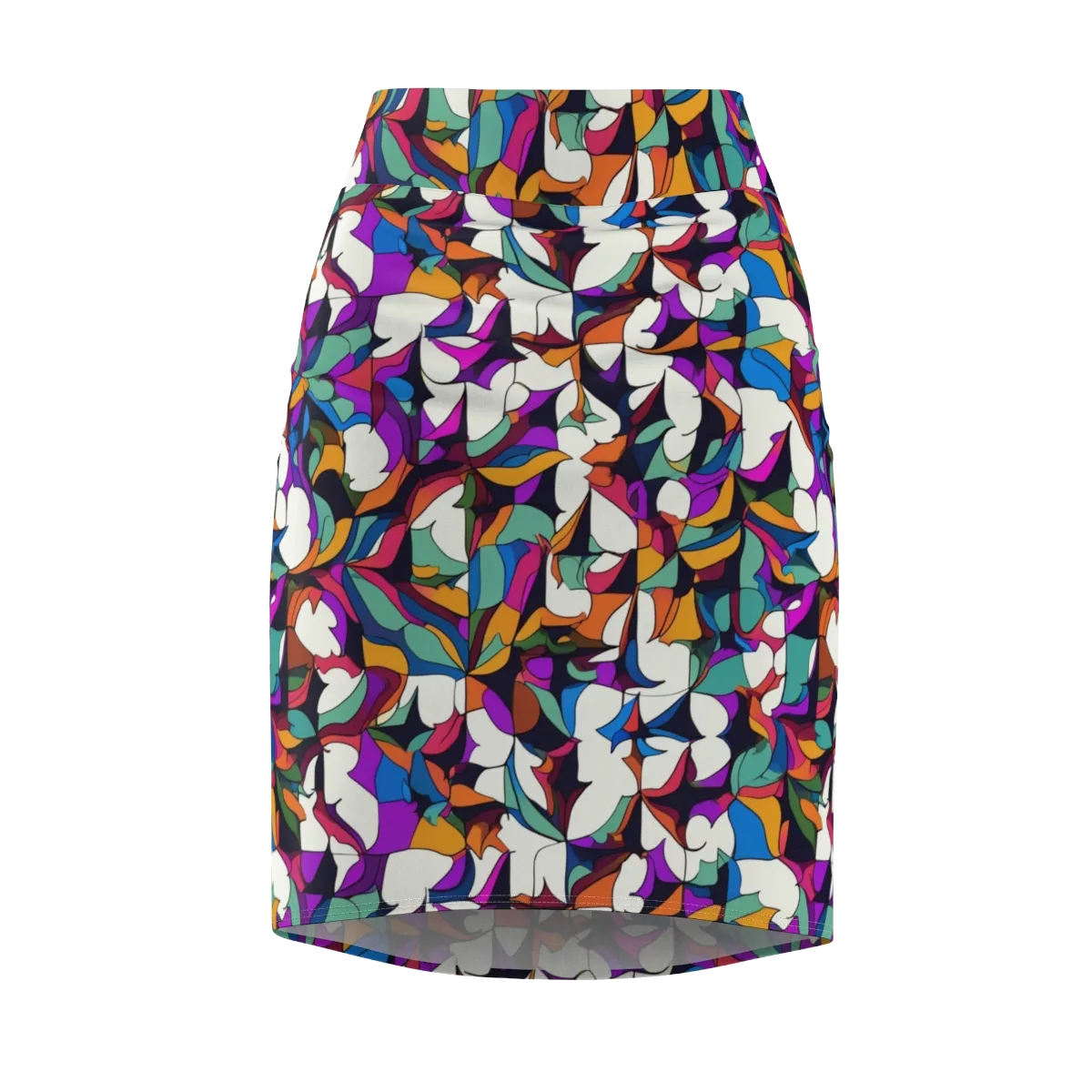 Electric Florilegium on Pencil Skirt — Front