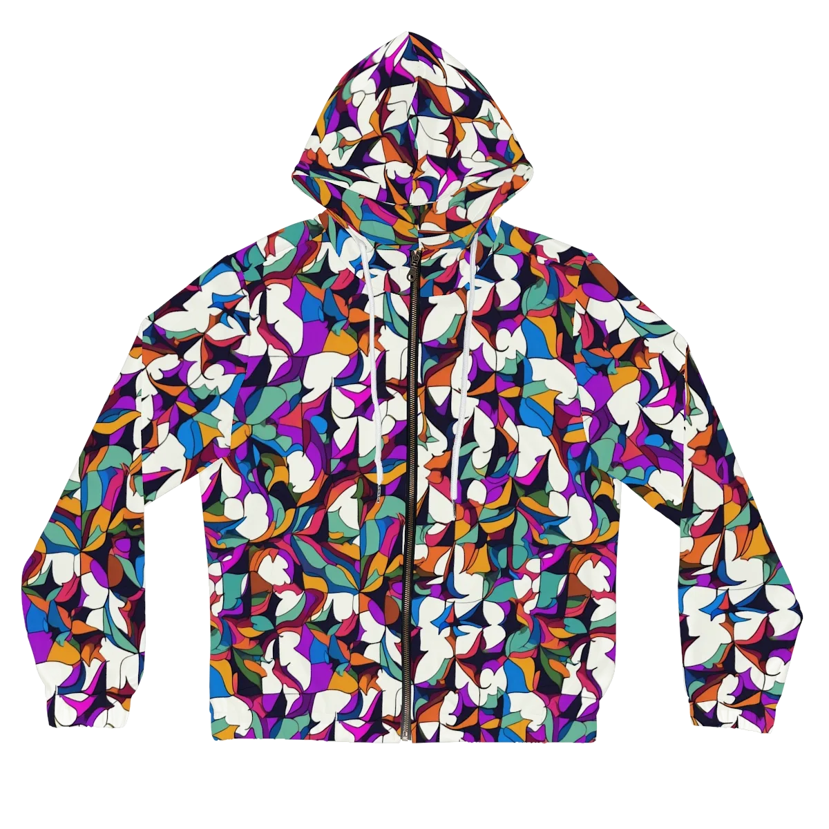 Electric Florilegium on Women's Full-Zip Hoodie — Front