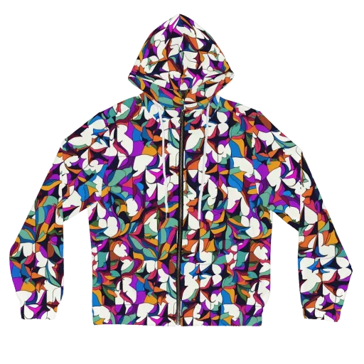 Electric Florilegium on a Women's Full-Zip Hoodie